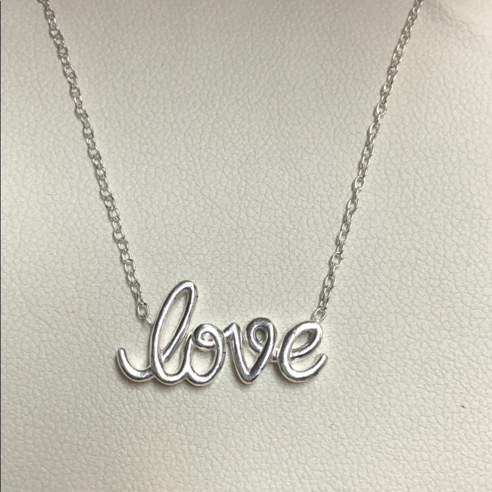 Love Necklace Sterling Silver 18” New